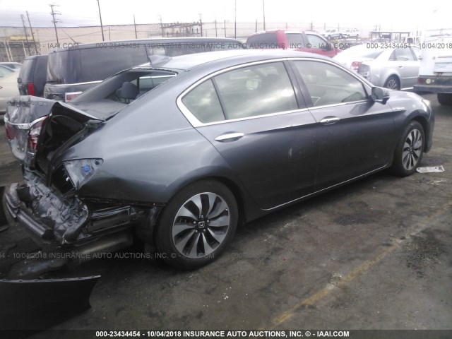 JHMCR6F34HC025726 - 2017 HONDA ACCORD HYBRID GRAY photo 4