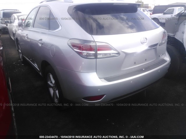 2T2BK1BA4FC319362 - 2015 LEXUS RX 350/BASE/F SPORT SILVER photo 3