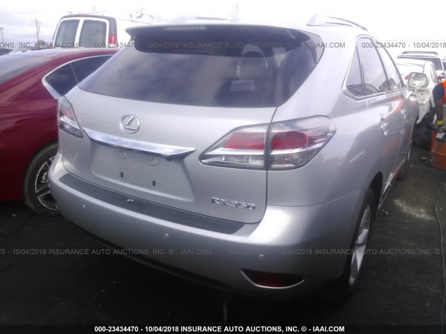 2T2BK1BA4FC319362 - 2015 LEXUS RX 350/BASE/F SPORT SILVER photo 4