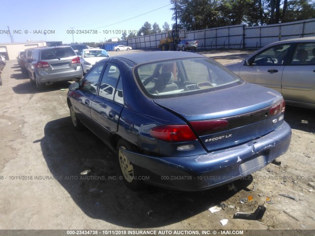 1FAFP10P8WW252227 - 1998 FORD ESCORT LX BLUE photo 3