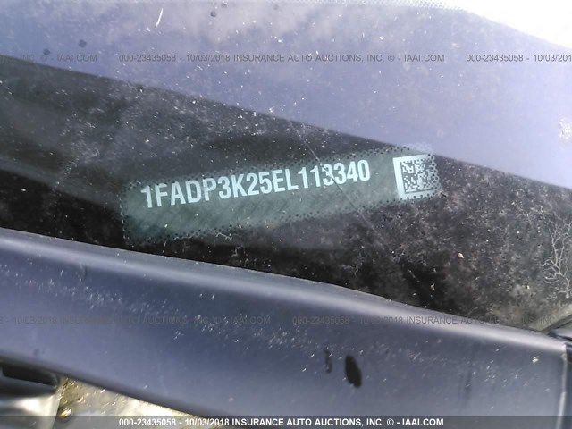 1FADP3K25EL113340 - 2014 FORD FOCUS SE WHITE photo 9