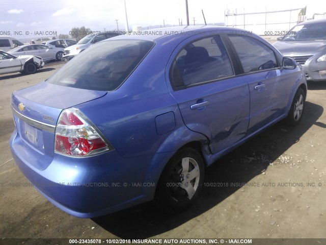 KL1TD56E09B611558 - 2009 CHEVROLET AVEO LS/LT BLUE photo 4