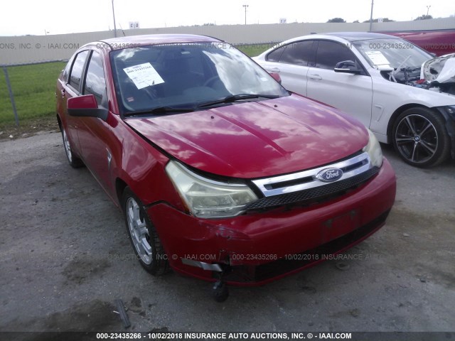 1FAHP35N38W228125 - 2008 FORD FOCUS SE/SEL/SES RED photo 1