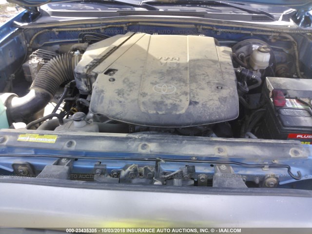 3TMJU62NX9M079871 - 2009 TOYOTA TACOMA DOUBLE CAB PRERUNNER BLUE photo 10