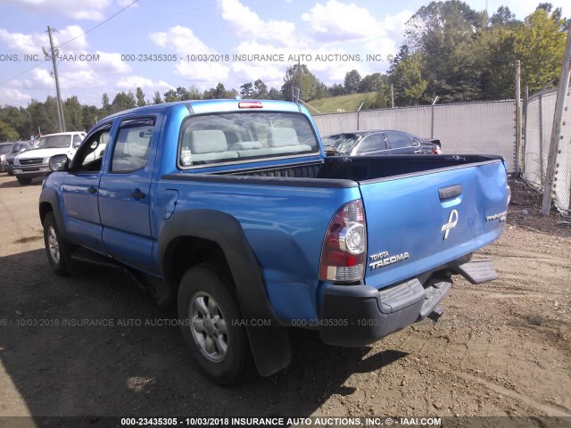 3TMJU62NX9M079871 - 2009 TOYOTA TACOMA DOUBLE CAB PRERUNNER BLUE photo 3