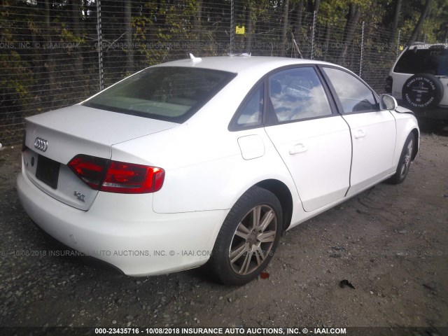 WAULF78K29N061017 - 2009 AUDI A4 2.0T QUATTRO WHITE photo 4