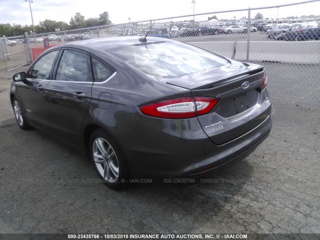 3FA6P0LU6GR288255 - 2016 FORD FUSION SE HYBRID GRAY photo 3