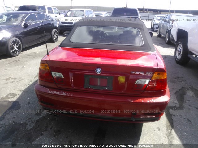 WBABS33492JY58855 - 2002 BMW 325 CI RED photo 6