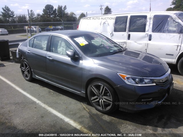 1HGCR2F67HA013426 - 2017 HONDA ACCORD SPORT GRAY photo 1