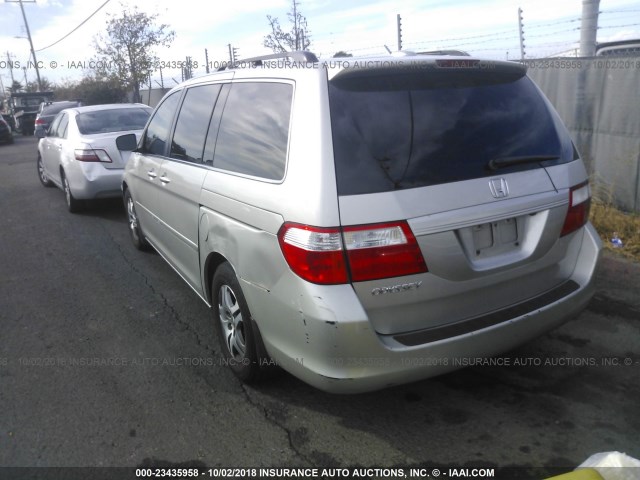 5FNRL38746B052484 - 2006 HONDA ODYSSEY EXL SILVER photo 3