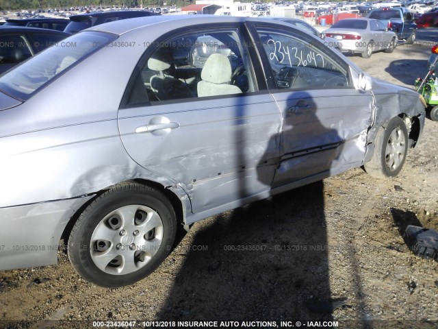 KNAFE121045015465 - 2004 KIA NEW SPECTRA LX/EX SILVER photo 6