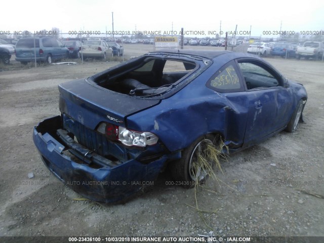 JH4DC53013S002218 - 2003 ACURA RSX TYPE-S BLUE photo 4