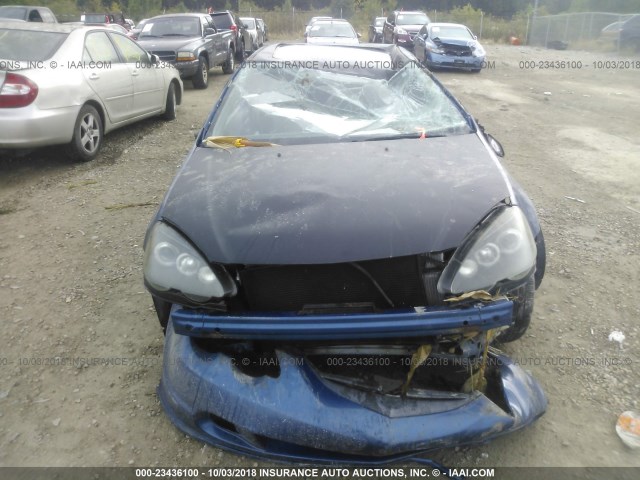 JH4DC53013S002218 - 2003 ACURA RSX TYPE-S BLUE photo 6