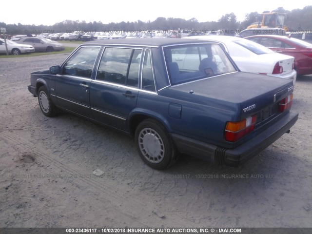 YV1FX8846K1361977 - 1989 VOLVO 740 GL BLUE photo 3