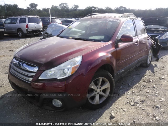 4S4BRCPC8D3202410 - 2013 SUBARU OUTBACK 2.5I LIMITED RED photo 2