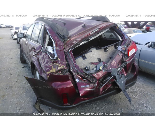 4S4BRCPC8D3202410 - 2013 SUBARU OUTBACK 2.5I LIMITED RED photo 6