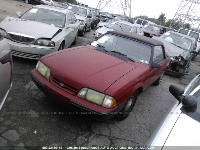 1FABP44A0HF192579 - 1987 FORD MUSTANG LX RED photo 2