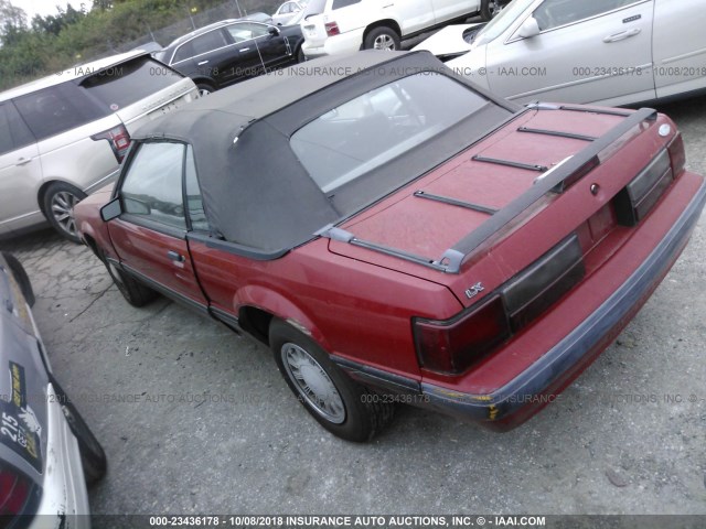 1FABP44A0HF192579 - 1987 FORD MUSTANG LX RED photo 3