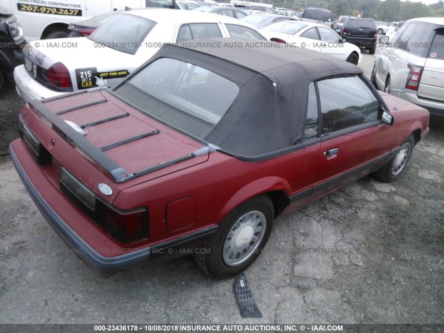 1FABP44A0HF192579 - 1987 FORD MUSTANG LX RED photo 4