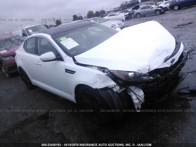 KNAGN4A70B5115087 - 2011 KIA OPTIMA EX/SX WHITE photo 1