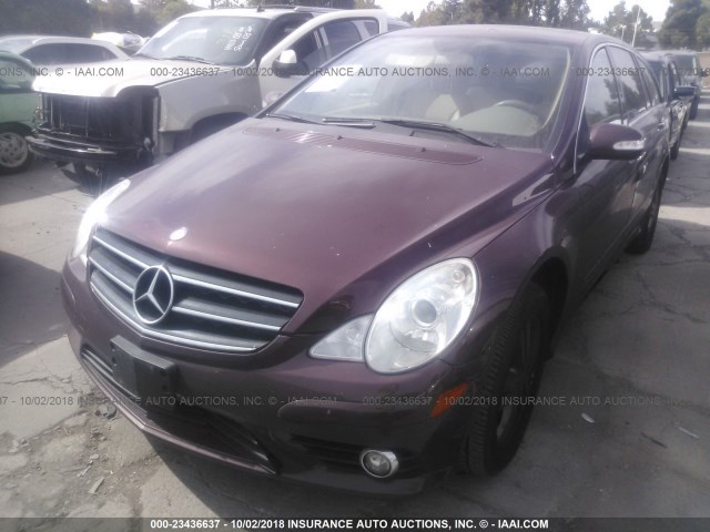 4JGCB65E79A089776 - 2009 MERCEDES-BENZ R 350 4MATIC PURPLE photo 2