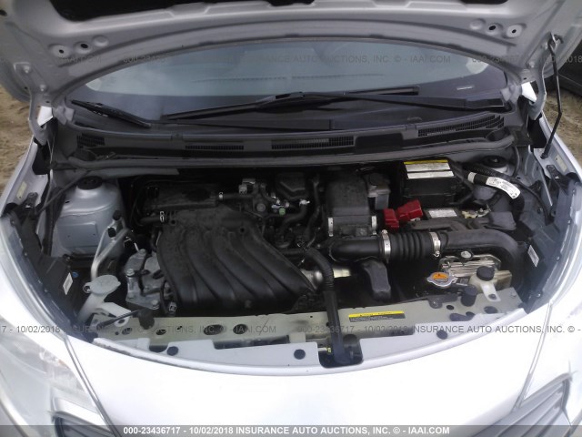 3N1CE2CP9FL440297 - 2015 NISSAN VERSA NOTE S/S PLUS/SV/SL/SR SILVER photo 10