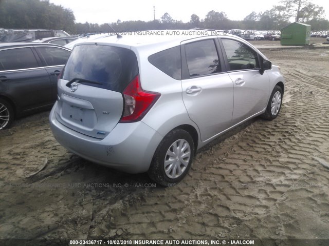 3N1CE2CP9FL440297 - 2015 NISSAN VERSA NOTE S/S PLUS/SV/SL/SR SILVER photo 4