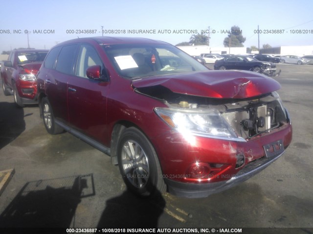 5N1AR2MN7EC678810 - 2014 NISSAN PATHFINDER S/SV/SL/PLATINUM RED photo 1