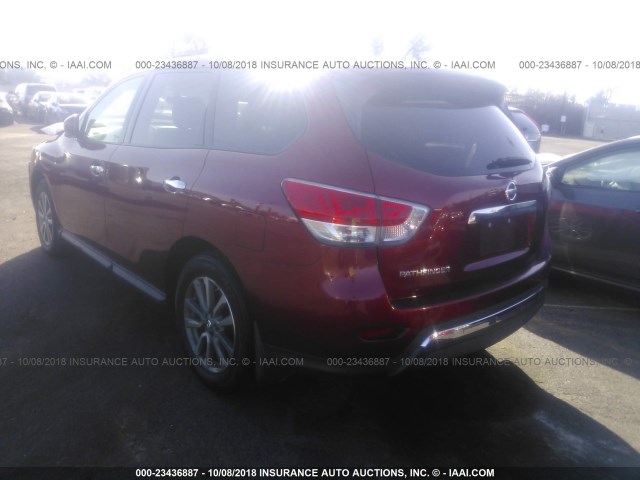 5N1AR2MN7EC678810 - 2014 NISSAN PATHFINDER S/SV/SL/PLATINUM RED photo 3