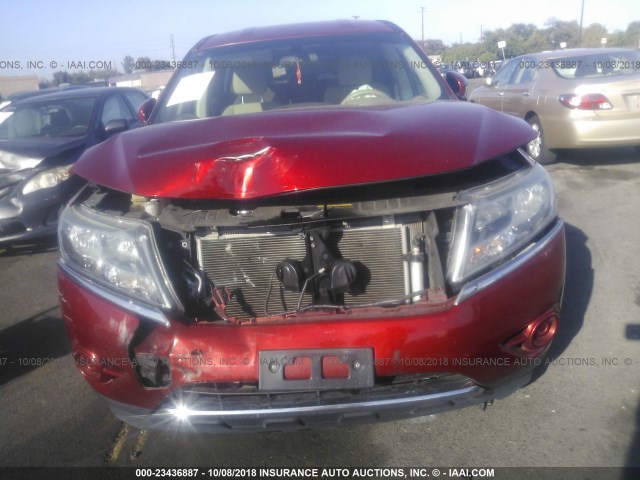 5N1AR2MN7EC678810 - 2014 NISSAN PATHFINDER S/SV/SL/PLATINUM RED photo 6