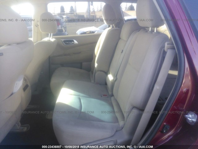 5N1AR2MN7EC678810 - 2014 NISSAN PATHFINDER S/SV/SL/PLATINUM RED photo 8