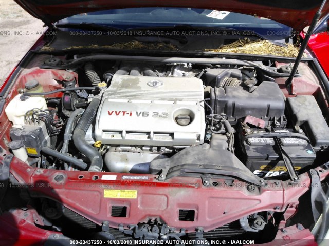 4T1FA38P47U120196 - 2007 TOYOTA CAMRY SOLARA SE/SLE წითელი ფოტო 10