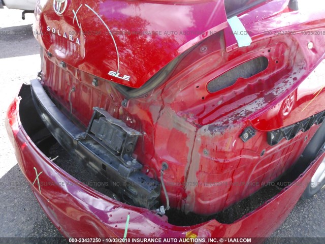 4T1FA38P47U120196 - 2007 TOYOTA CAMRY SOLARA SE/SLE წითელი ფოტო 6