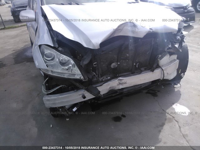 4JGBF71E58A330650 - 2008 MERCEDES-BENZ GL 450 4MATIC SILVER photo 6