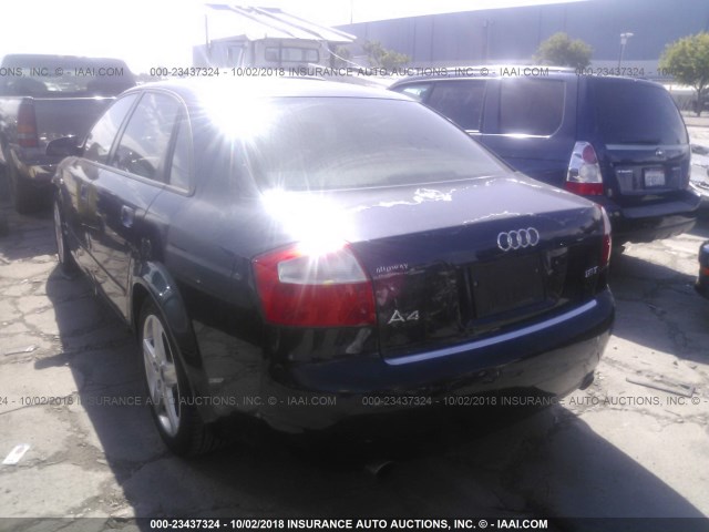 WAUJC68E94A149485 - 2004 AUDI A4 1.8T Dark Blue photo 3