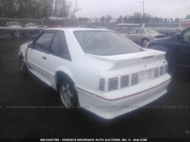 1FABP42E0KF269075 - 1989 FORD MUSTANG GT/COBRA GT WHITE photo 3