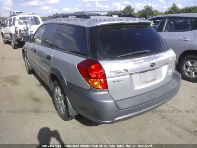 4S4BP61C857332181 - 2005 SUBARU LEGACY OUTBACK 2.5I SILVER photo 3