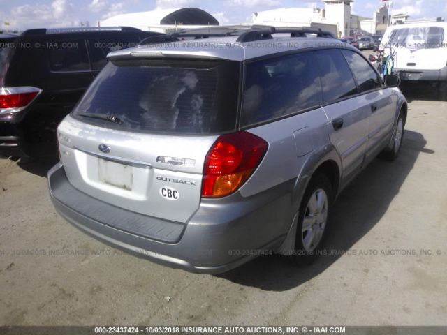 4S4BP61C857332181 - 2005 SUBARU LEGACY OUTBACK 2.5I SILVER photo 4