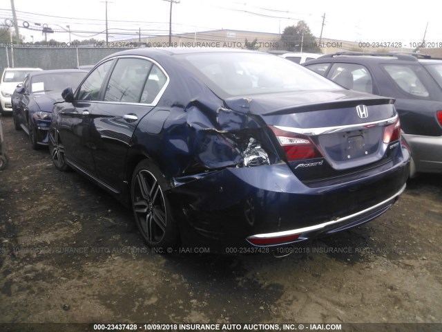 1HGCR2F55GA185931 - 2016 HONDA ACCORD SPORT BLUE photo 3