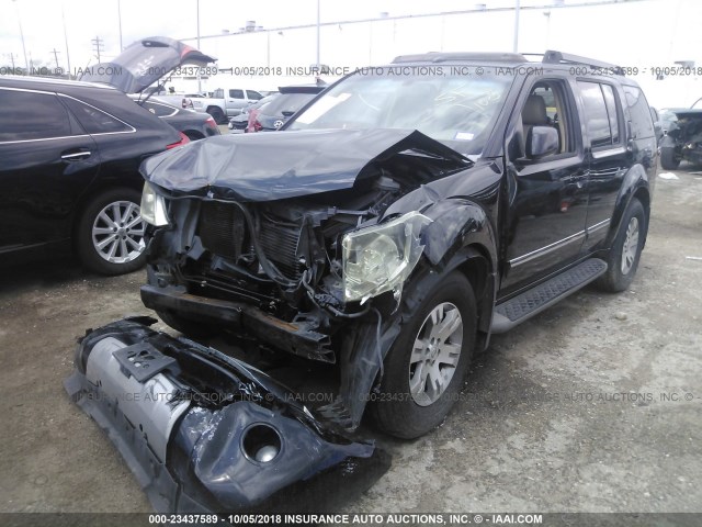 5N1AR18UX8C614003 - 2008 NISSAN PATHFINDER S/LE/SE BLACK photo 2