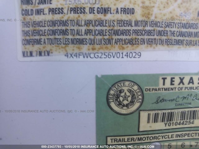 4X4FWCG256V014029 - 2006 FOREST RIVER OTHER  WHITE photo 9