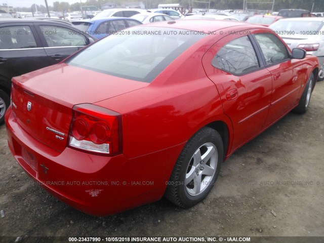 2B3CA3CV1AH267181 - 2010 DODGE CHARGER SXT RED photo 4