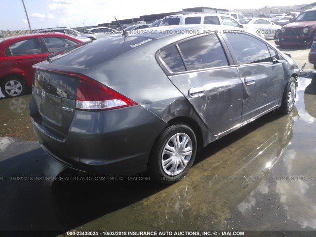 JHMZE2H54AS033740 - 2010 HONDA INSIGHT LX GRAY photo 4