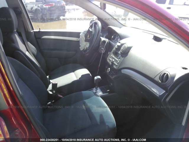 KL1TD5DE1AB118673 - 2010 CHEVROLET AVEO LS/LT წითელი ფოტო 5