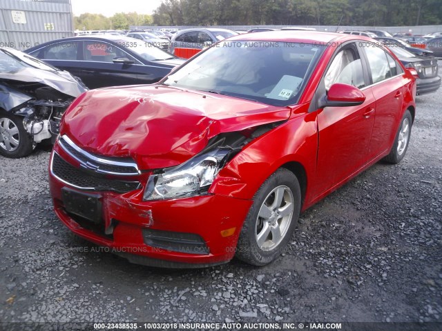 1G1PC5SB0E7478167 - 2014 CHEVROLET CRUZE LT RED photo 2