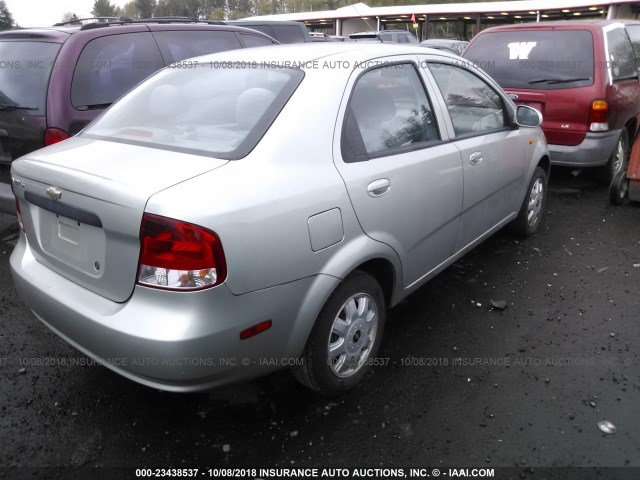 KL1TJ52684B261743 - 2004 CHEVROLET AVEO LS SILVER photo 4