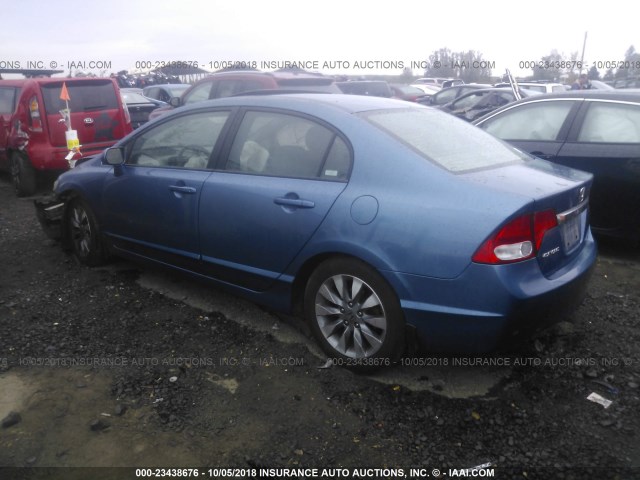 19XFA16919E008387 - 2009 HONDA CIVIC EXL ლურჯი ფოტო 3