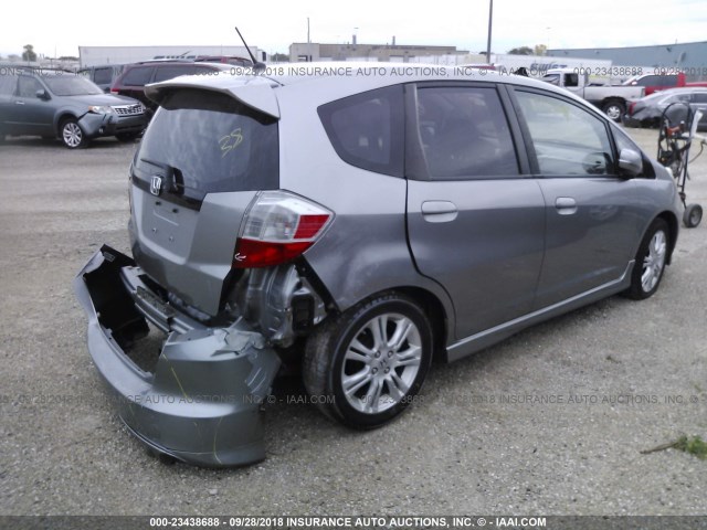 JHMGE88439S067343 - 2009 HONDA FIT SPORT SILVER photo 4