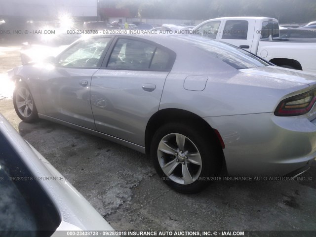 2C3CDXHG0HH659896 - 2017 DODGE CHARGER SXT SILVER photo 3