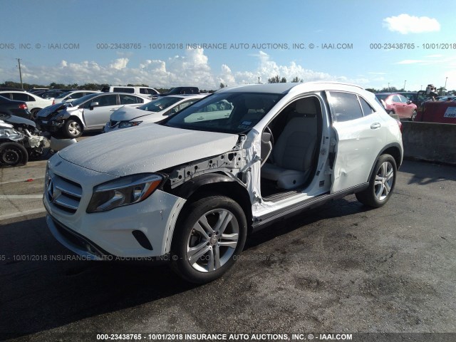 WDCTG4GB4FJ083971 - 2015 MERCEDES-BENZ GLA 250 4MATIC WHITE photo 2